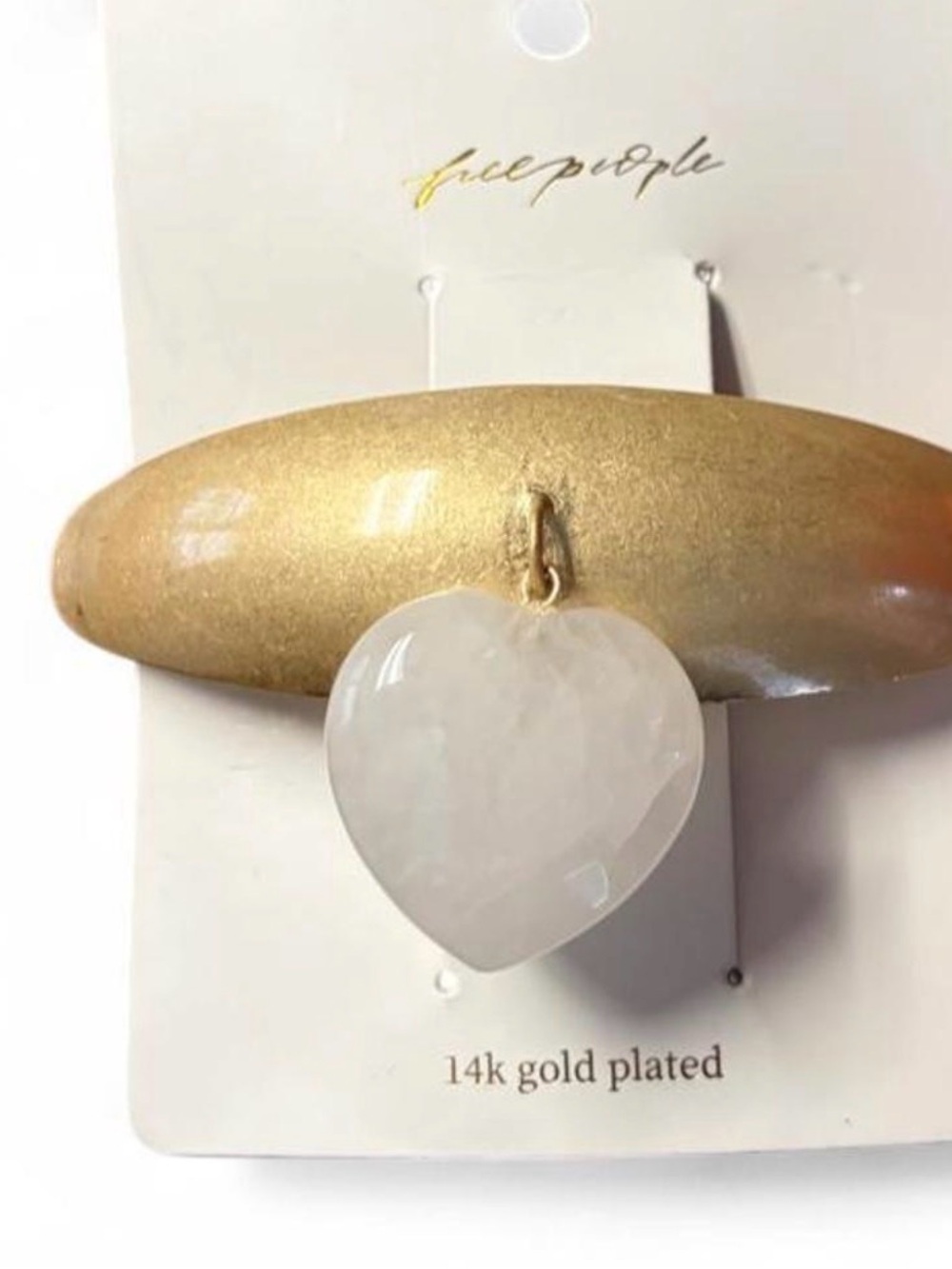 Free People your love Gold plated barrette with White Heart Drop